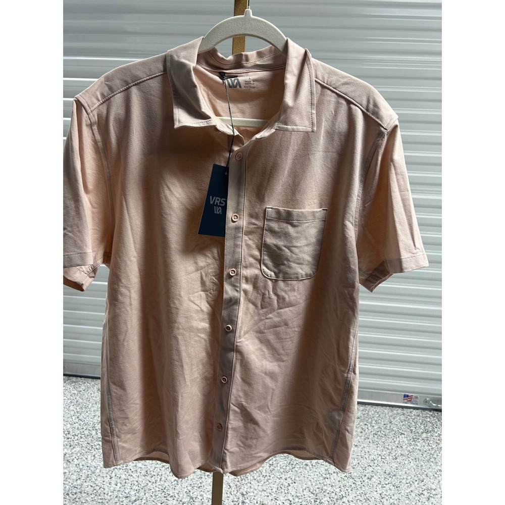 VRST Men's Button Down Short Sleeve Shirt Casual Top Large‎